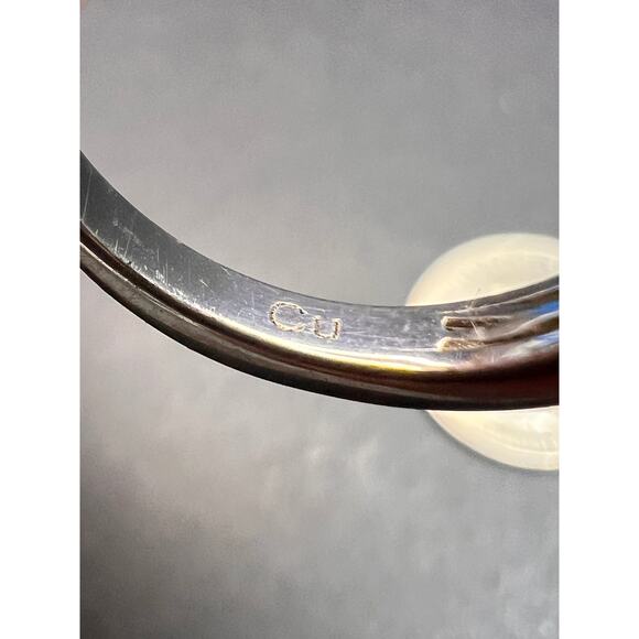 Prasiolite and apatite ring in platinum over copper size 8 - Picture 8 of 16